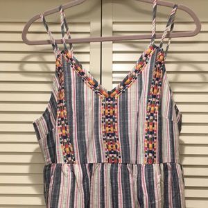 Savanna Jane Embroidered Stipe Dress NWT